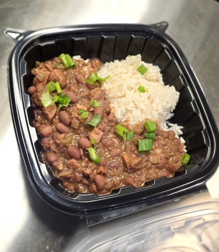 Red beans and rice plate from Bayou Box Cajun restaurant
