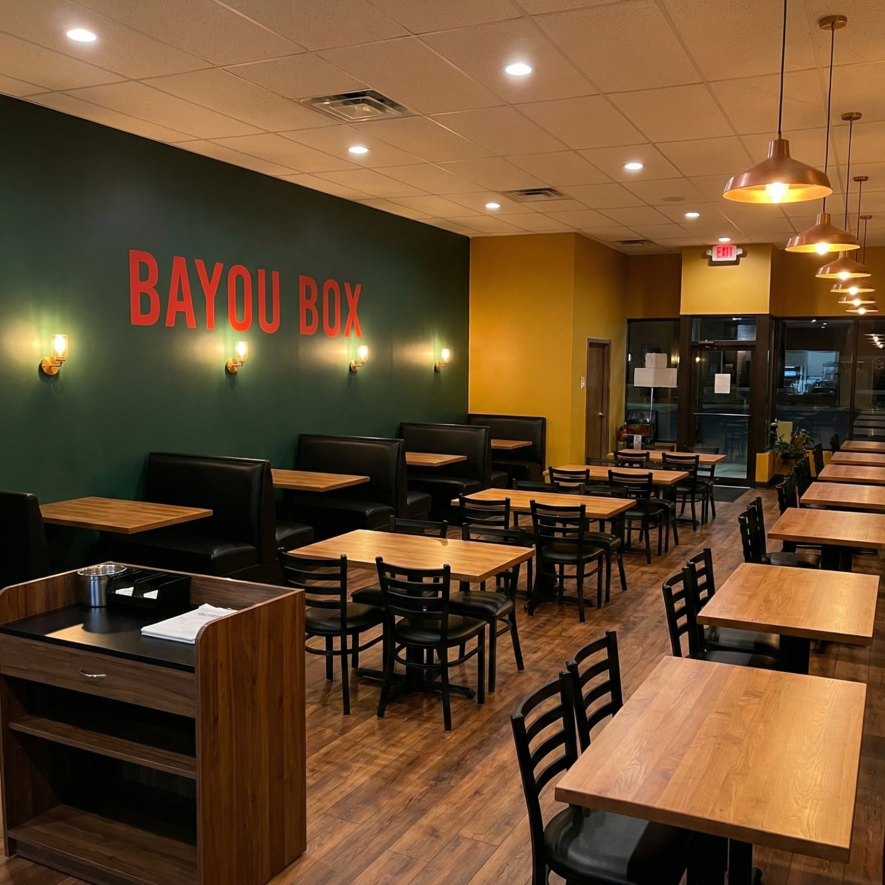 Bayou Box Cajun restaurant interior dining area