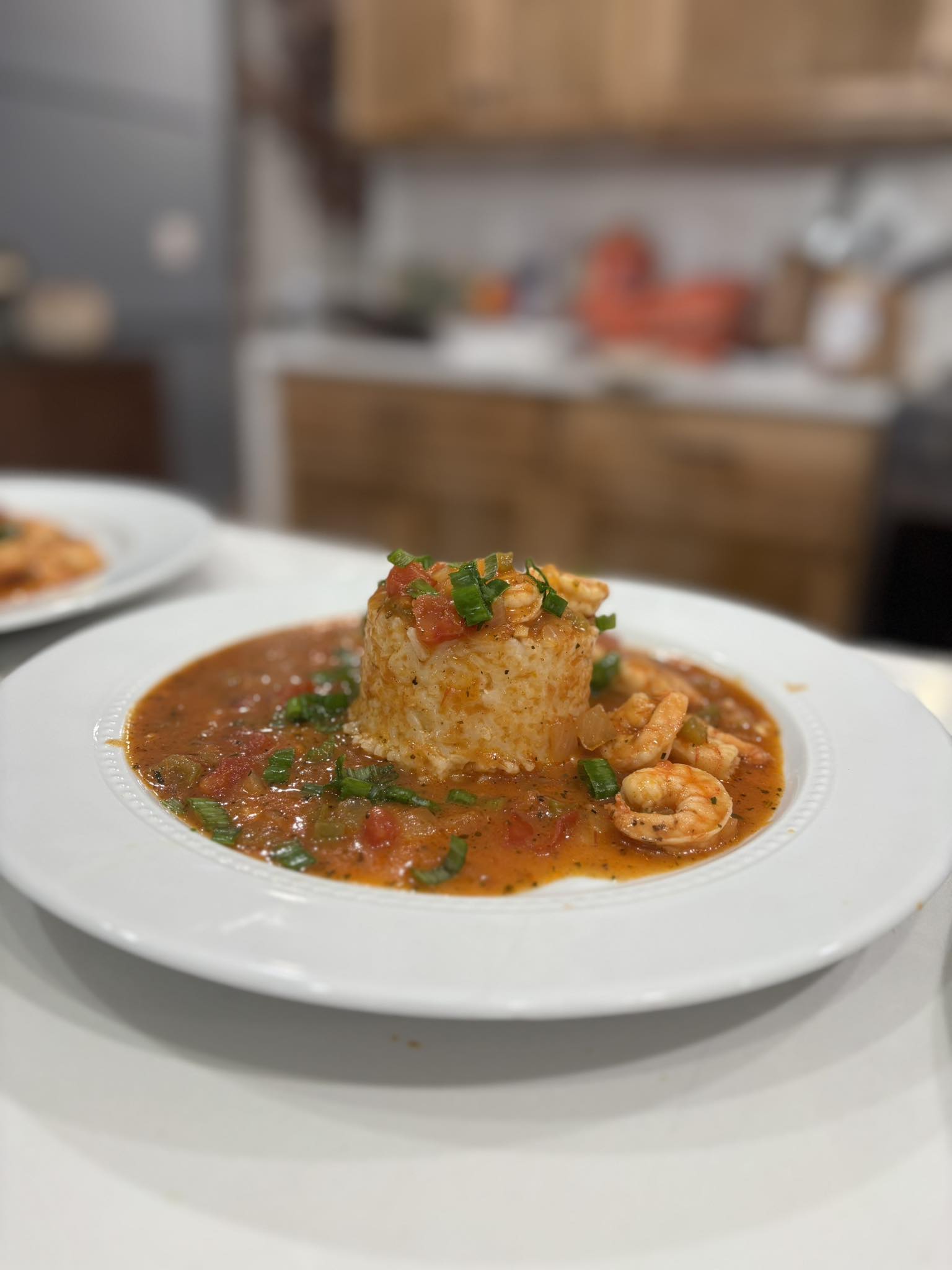 Shrimp Creole with savory tomato sauce from Bayou Box Cajun restaurant